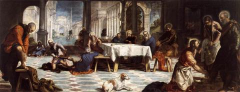Tintoretto: Christ Washing the Feet of His Disciples (Krisztus mossa a tanítványai lábát)